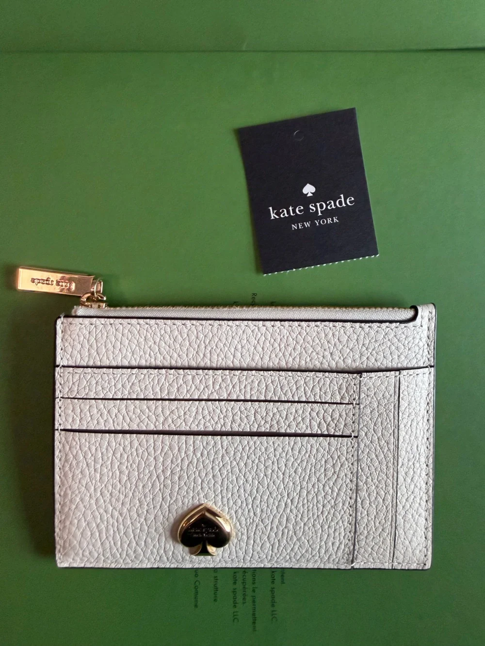 NWT kate spade Ivory Pebbled Leather Crossbody and Card Wallet Set